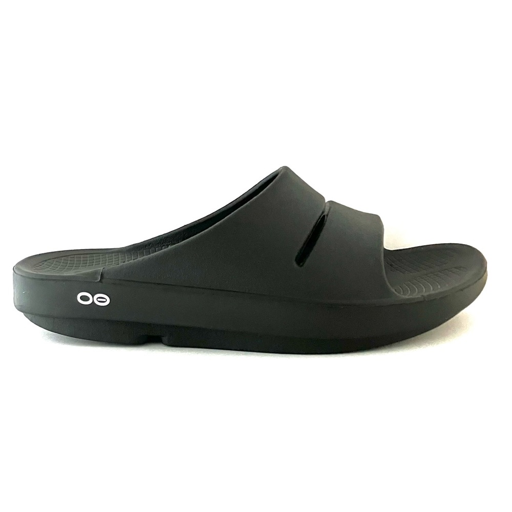 OOFOS OOahh Sport Flex Slide Recovery Sandals Black Men Sz 9 Women Sz 11 EU 42